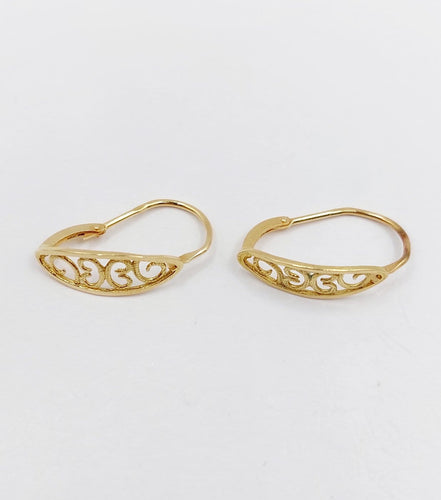 Boucles d'oreilles Dormeuses vintage Art nouveau en or 18k filigrané 58 Facettes A07235