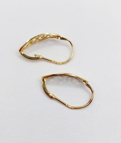 Boucles d'oreilles Dormeuses vintage Art nouveau en or 18k filigrané 58 Facettes A07235