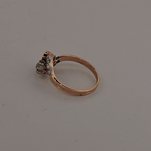 Bague 52 Bague toi et moi en or jaune, saphir et diamants 58 Facettes 2584672