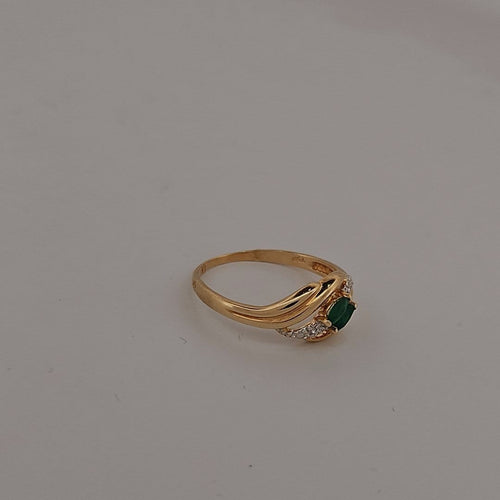 Bague 55 Bague en or jaune, émeraudes et brillants 58 Facettes 2584671