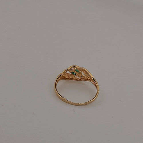 Bague 55 Bague en or jaune, émeraudes et brillants 58 Facettes 2584671