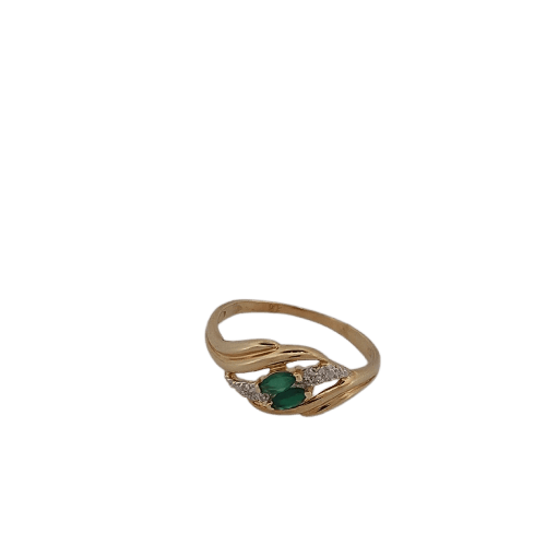 Bague 55 Bague en or jaune, émeraudes et brillants 58 Facettes 2584671