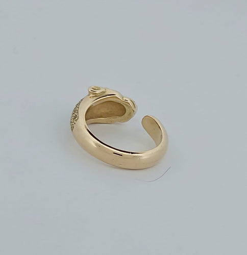 Bague 52 Bague panthère en or jaune, émeraudes et diamants 58 Facettes 2820180