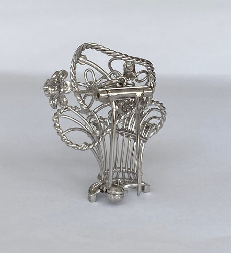 Pendentif Art déco tardif - Broche pendentif en or blanc, platine et diamants 58 Facettes pendant