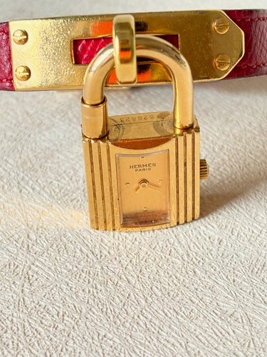 Montre Hermès Kelly - Montre cadenas en plaqué or et cuir 58 Facettes WC-2025-1806