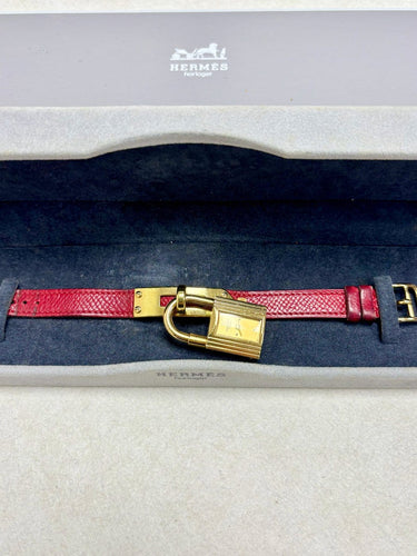 Montre Hermès Kelly - Montre cadenas en plaqué or et cuir 58 Facettes WC-2025-1806