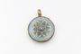 Pendentif Pendentif médaillon ancien en or jaune, émail guilloché et diamant 58 Facettes 12201