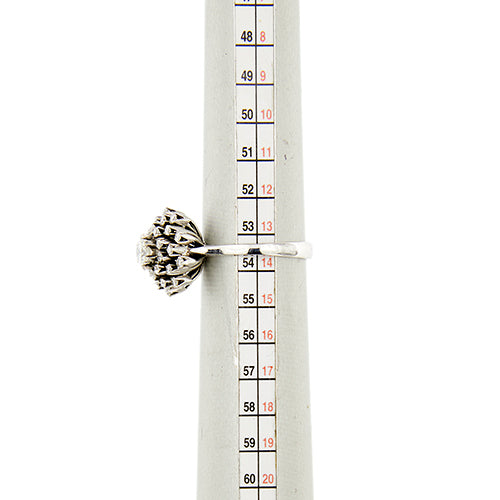 Bague 54 Bague fleur en or blanc et diamants 58 Facettes 39574