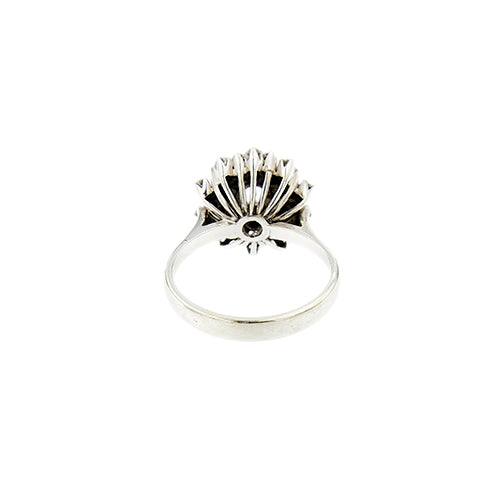 Bague 54 Bague fleur en or blanc et diamants 58 Facettes 39574