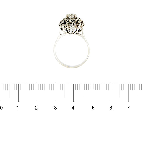 Bague 54 Bague fleur en or blanc et diamants 58 Facettes 39574