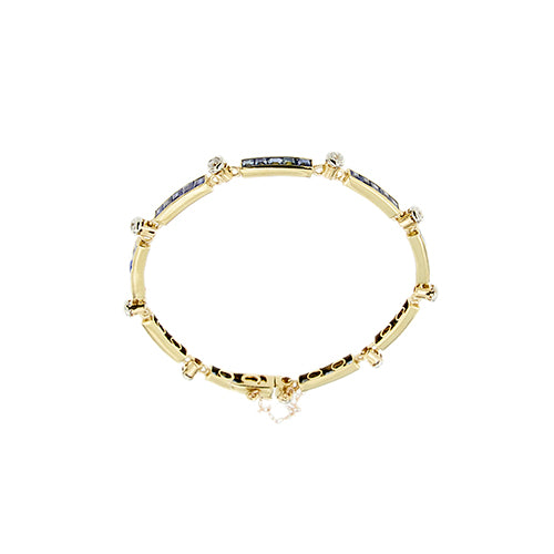 Bracelet Art déco - Bracelet en or jaune et blanc, saphirs et diamants 58 Facettes 39520