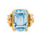 Bague 56 Bague cocktail en or jaune et aigue-marine 58 Facettes 5365299RV