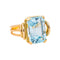 Bague 56 Bague cocktail en or jaune et aigue-marine 58 Facettes 5365299RV