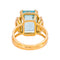 Bague 56 Bague cocktail en or jaune et aigue-marine 58 Facettes 5365299RV