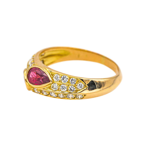 Bague 56 Bague Toi et Moi en or jaune, rubis et diamants 58 Facettes 5348120CN