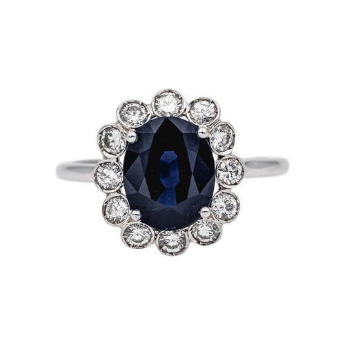 Bague 60 Bague Pompadour en or blanc, saphir et diamants 58 Facettes 5488794CN