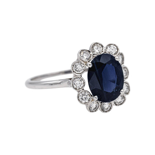 Bague 60 Bague Pompadour en or blanc, saphir et diamants 58 Facettes 5488794CN