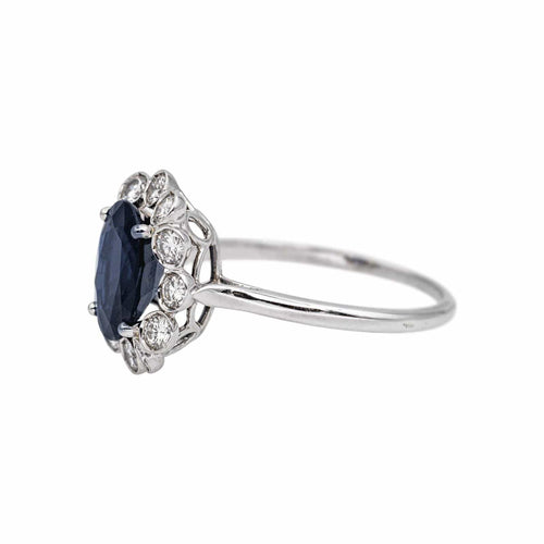 Bague 60 Bague Pompadour en or blanc, saphir et diamants 58 Facettes 5488794CN