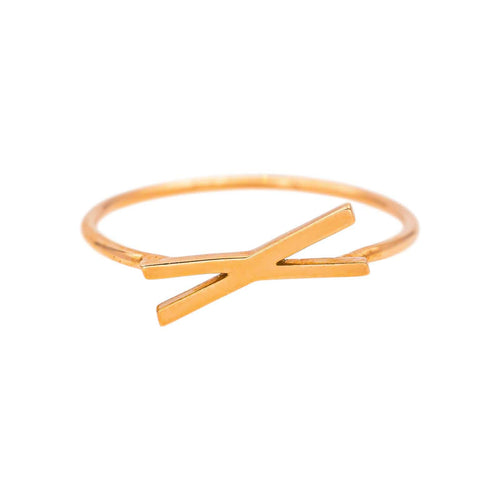 Bague 53 Bague motif croix en or rose 58 Facettes 5366179CN