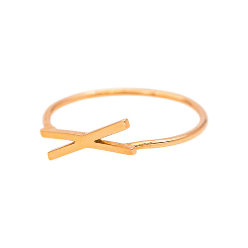 Bague 53 Bague motif croix en or rose 58 Facettes 5366179CN