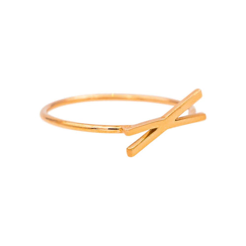 Bague 53 Bague motif croix en or rose 58 Facettes 5366179CN