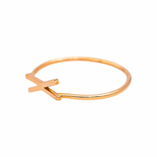 Bague 53 Bague motif croix en or rose 58 Facettes 5366179CN