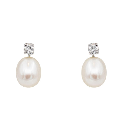 Boucles d'oreilles Boucles d'oreilles en or blanc, diamants et perles 58 Facettes 5480990CN