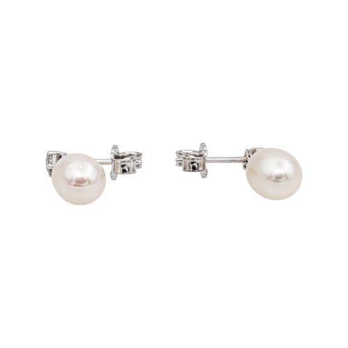 Boucles d'oreilles Boucles d'oreilles en or blanc, diamants et perles 58 Facettes 5480990CN