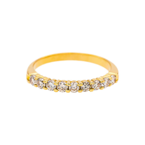 Bague 54 Bague demi-alliance en or jaune et diamants 58 Facettes 5251551CN