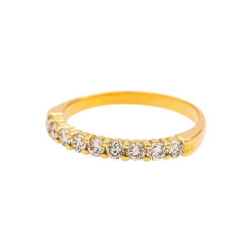 Bague 54 Bague demi-alliance en or jaune et diamants 58 Facettes 5251551CN