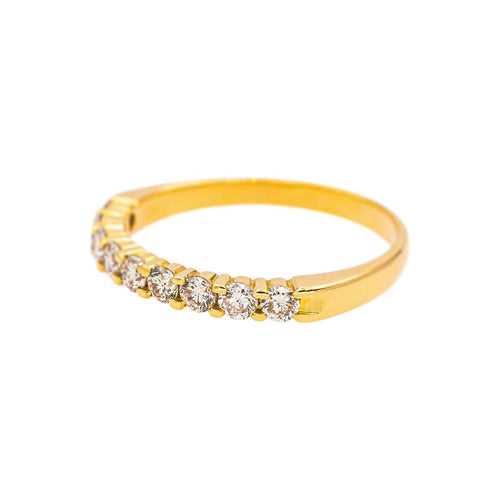 Bague 54 Bague demi-alliance en or jaune et diamants 58 Facettes 5251551CN