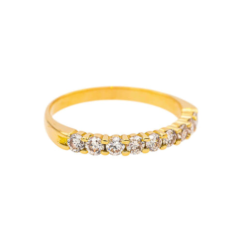 Bague 54 Bague demi-alliance en or jaune et diamants 58 Facettes 5251551CN