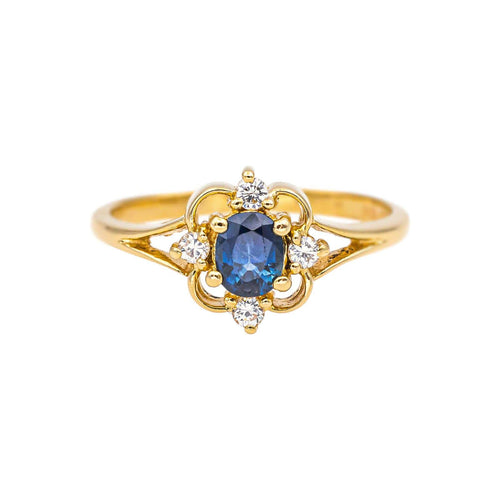 Bague 49 Bague en or jaune, saphir et diamants 58 Facettes 5359269CN