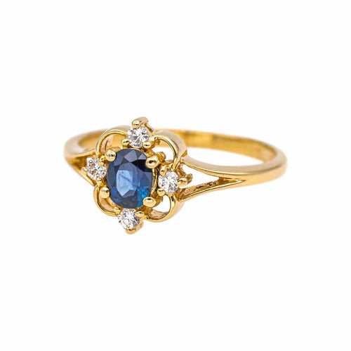 Bague 49 Bague en or jaune, saphir et diamants 58 Facettes 5359269CN