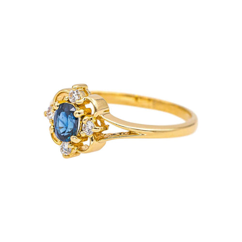 Bague 49 Bague en or jaune, saphir et diamants 58 Facettes 5359269CN