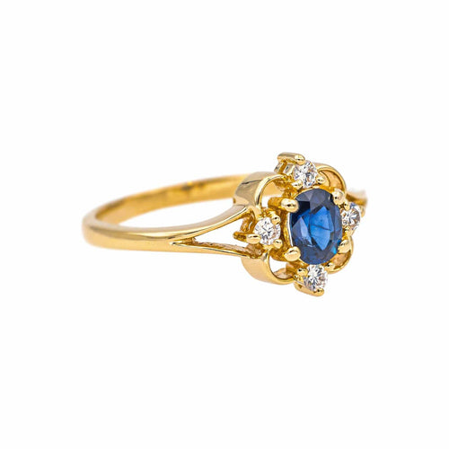Bague 49 Bague en or jaune, saphir et diamants 58 Facettes 5359269CN