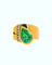 Bague 57.5 Bague en or jaune et blanc 18k, émeraude et diamants 58 Facettes SME380