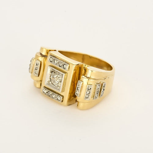 Bague 61 Tank - Bague en or 750 et diamants 58 Facettes BGTank