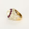 Bague 51 Bague cocktail en or blanc, diamants, rubis et perle bouton 58 Facettes BGperlerub&dts