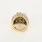 Bague 51 Bague cocktail en or blanc, diamants, rubis et perle bouton 58 Facettes BGperlerub&dts