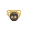 Bague 52 Bague torsadée en or jaune, platine et perle aubergine 58 Facettes P4L18