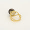 Bague 52 Bague torsadée en or jaune, platine et perle aubergine 58 Facettes P4L18