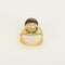 Bague 52 Bague torsadée en or jaune, platine et perle aubergine 58 Facettes P4L18