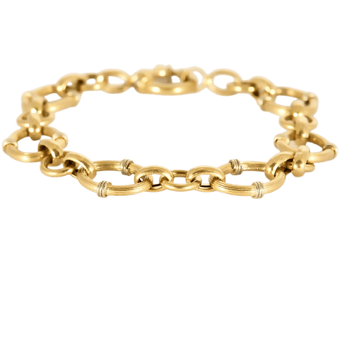 Bracelet Bracelet ancien à mailles ovales en or jaune 58 Facettes BrmailleOv