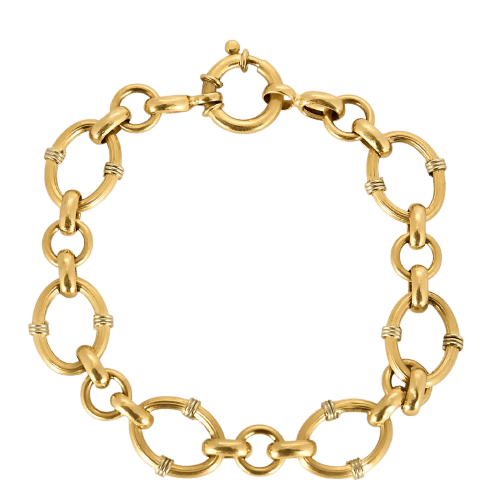 Bracelet Bracelet ancien à mailles ovales en or jaune 58 Facettes BrmailleOv