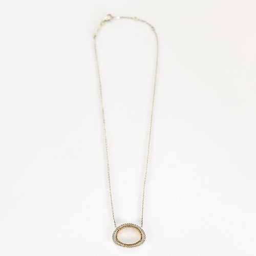 Collier Collier double cercle en or blanc et rose avec diamants 58 Facettes P100L4