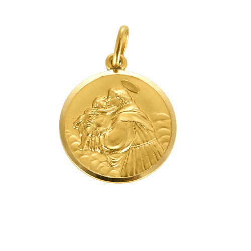 Pendentif Médaille Saint Antoine - Pendentif 20 mm en or jaune 58 Facettes MédailleStAntoine