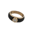 Bague 55 Bague en or jaune, résine noire et diamant 58 Facettes 2909892