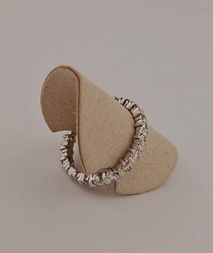 Bague 54 Alliance en or blanc et diamants brillants 58 Facettes 2331563