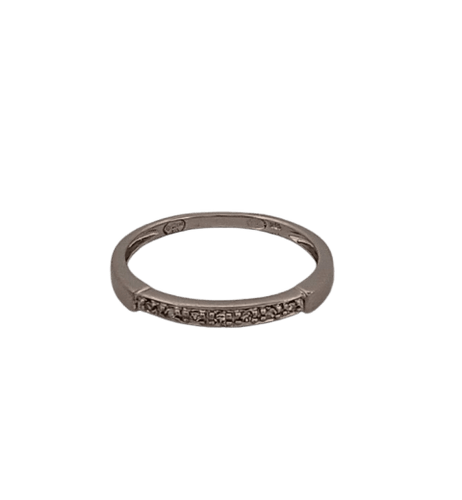 Bague 52.5 Bague demi-alliance en or blanc et brillants 58 Facettes 3042188